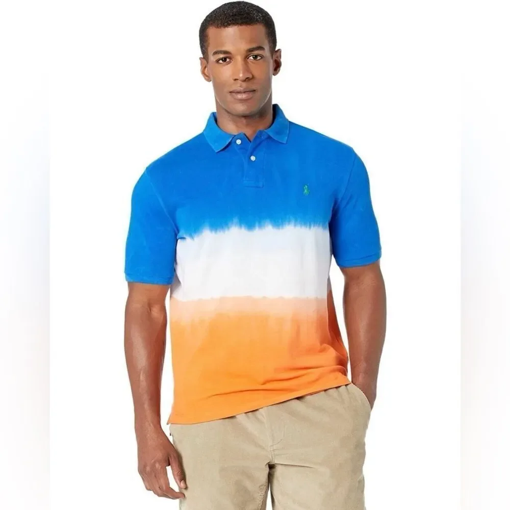 Polo Ralph Lauren Men's Blue Classic-Fit Multi Tie-Dye Polo Shirt